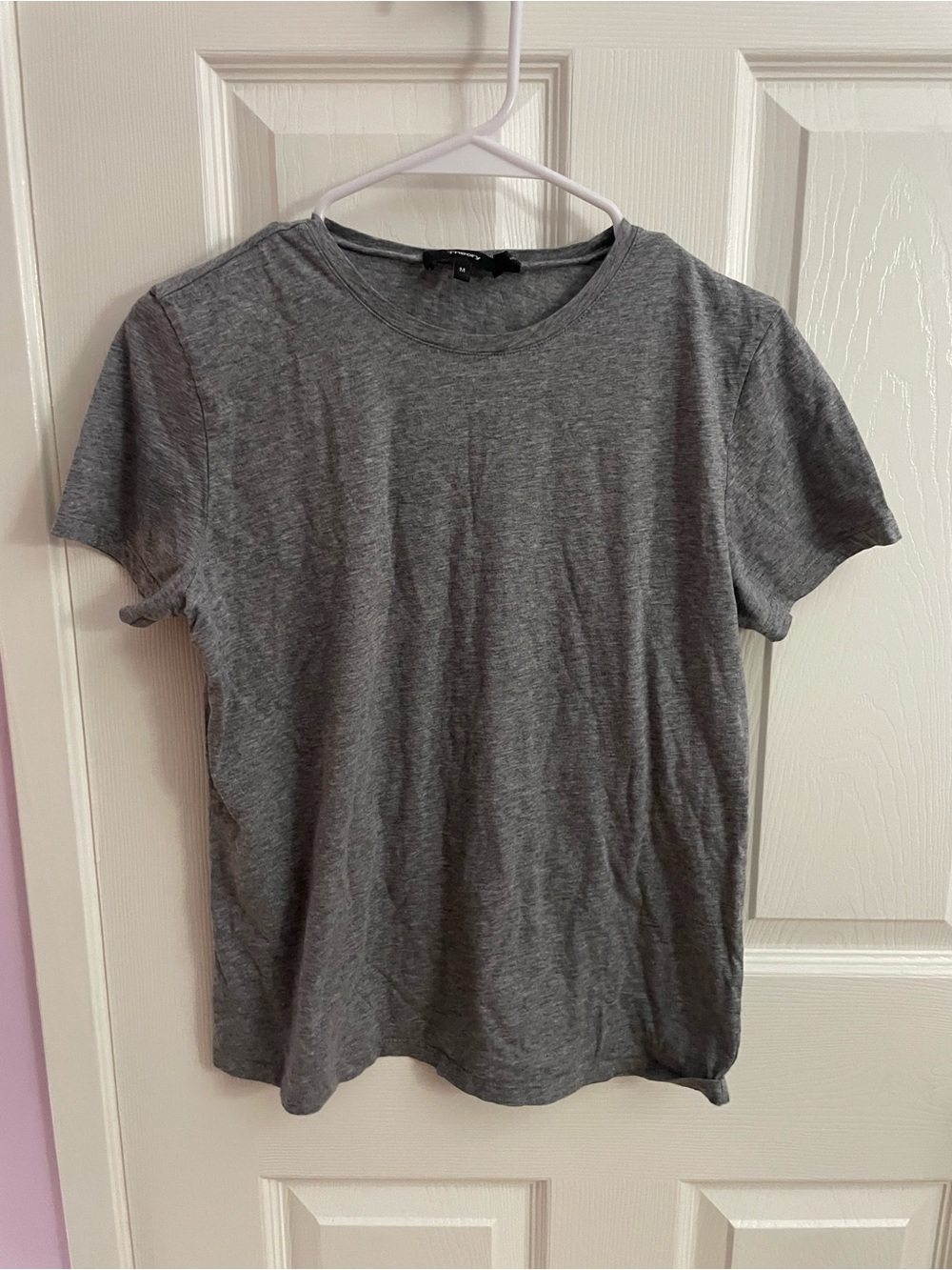 Theory Gray Short Sleeve Crewneck Tee